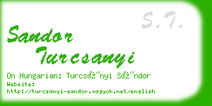 sandor turcsanyi business card